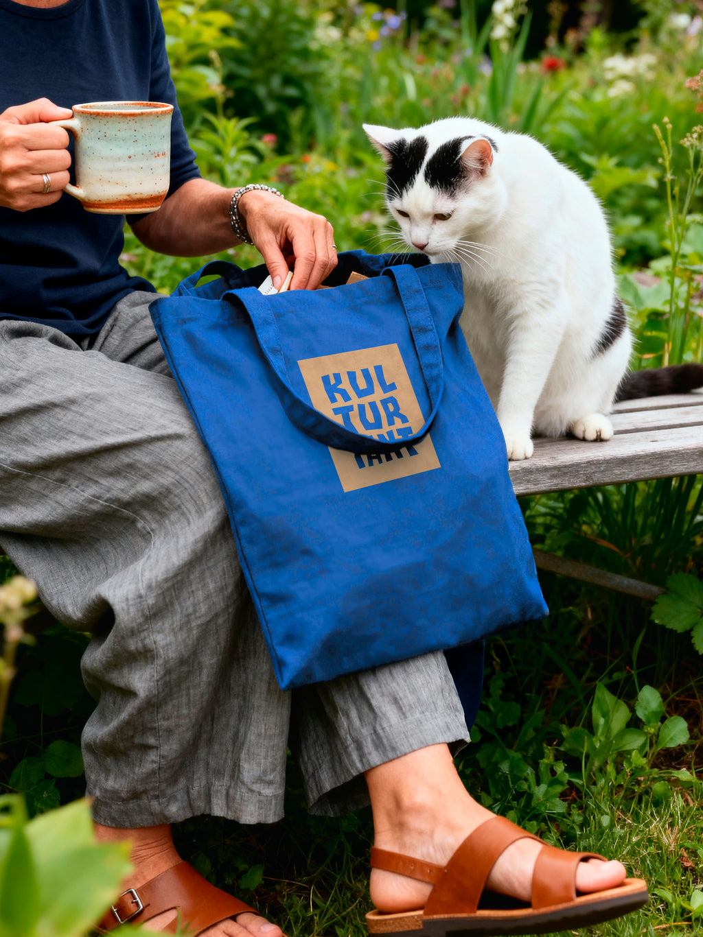 Kulturtant tygkasse - Blå